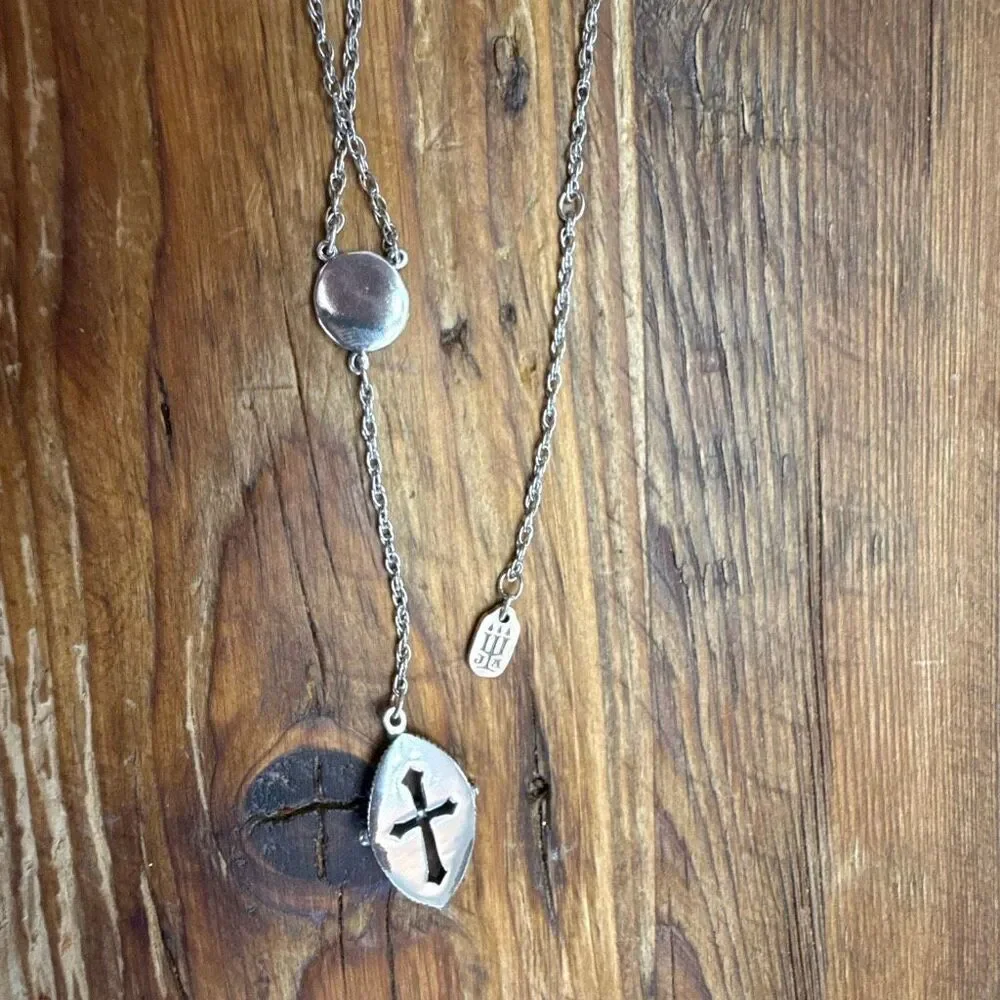 Retired James Avery Artisan Jewelry Sterling Silver Cross Necklace